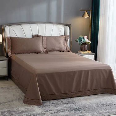 Black Brown Egyptian Cotton 1000TC Soft Silky Jacquard Wave Bedding Set